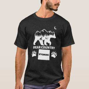 Bear Country Wyoming Grizzly Bear With Deer Mounta T-Shirt