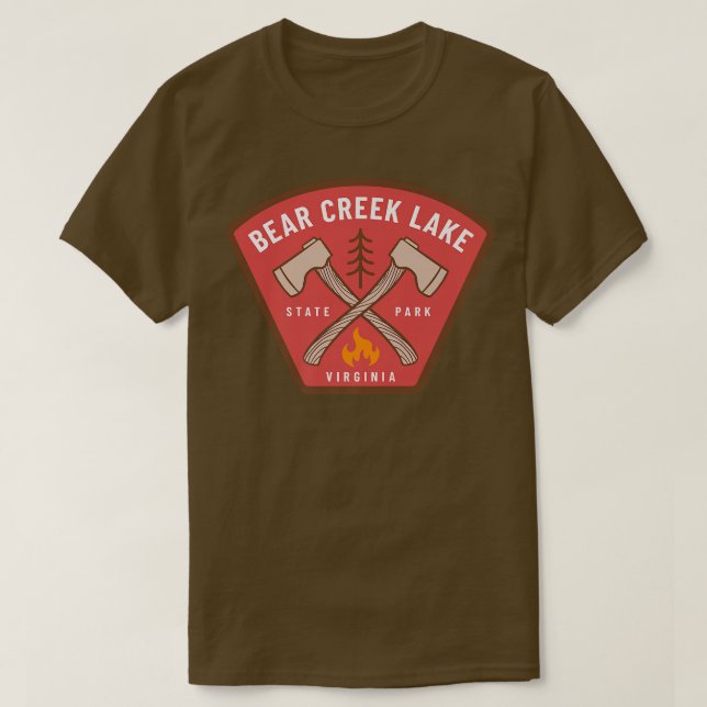 Bear Creek Lake State Park Virginia Camp Fire Vaca T-Shirt (Design Front)