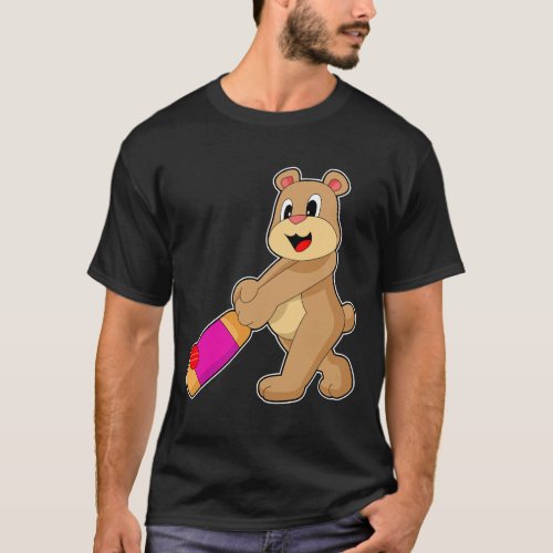 Bear Cricket Cricket bat T_Shirt