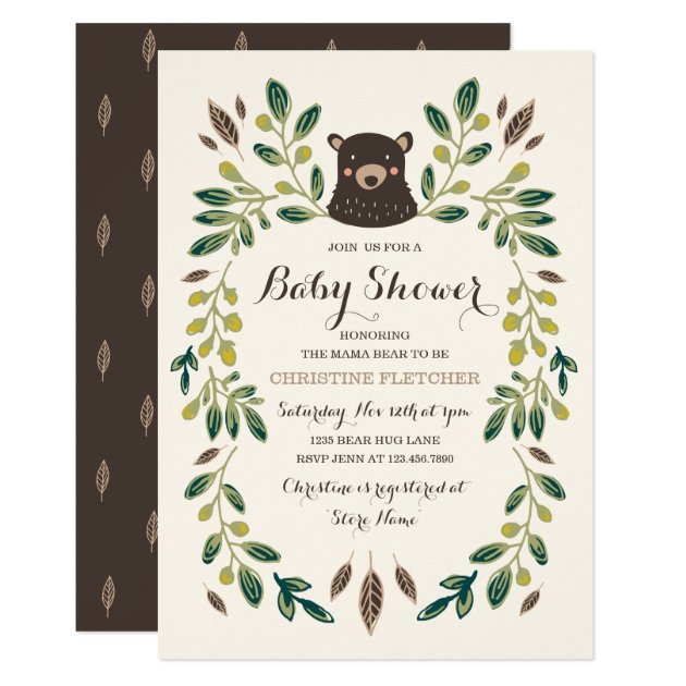 Bear Cub Baby Shower Invitation