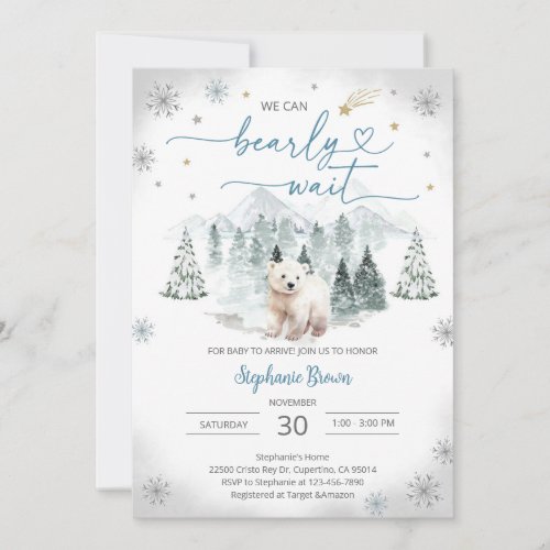Bear Cub Baby Shower Invitation