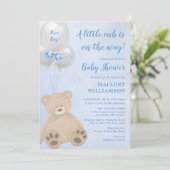 Bear Cub Boy Baby Shower Invitation (Standing Front)