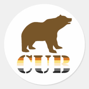 BEAR CUB CLASSIC ROUND STICKER