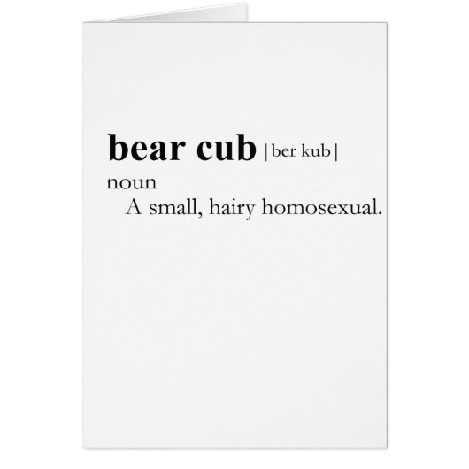 BEAR CUB (definition) Cards (Front)