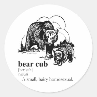 BEAR CUB DEFINITION CLASSIC ROUND STICKER