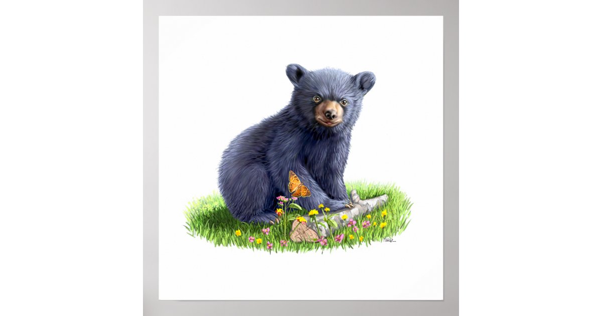 Bear Cub Painting Art Print | Zazzle.com