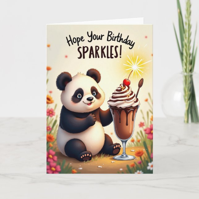 Bear Cub Parfait Birthday Card (Front)