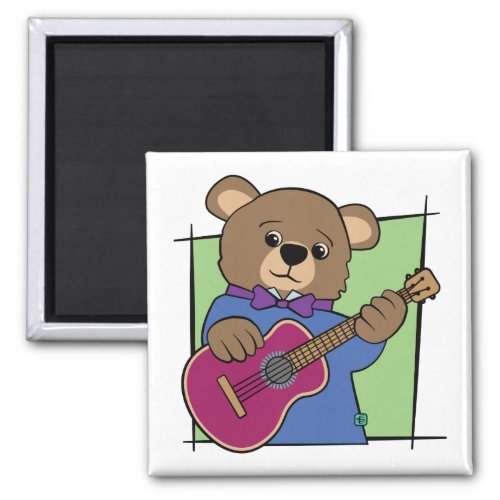 Bear Cub Playing Guitar Music Magnet
