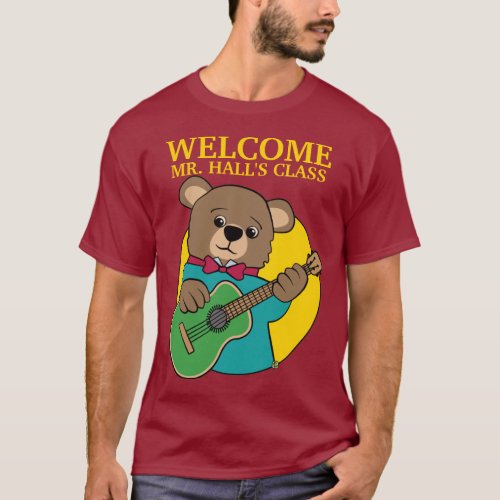 Bear Cub Playing Guitar Music T_Shirt