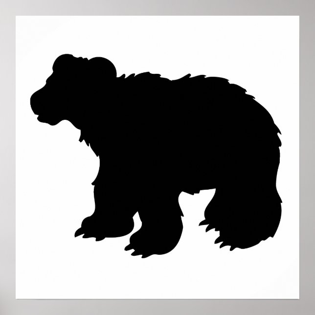 Bear Cub Silhouette Poster (Front)