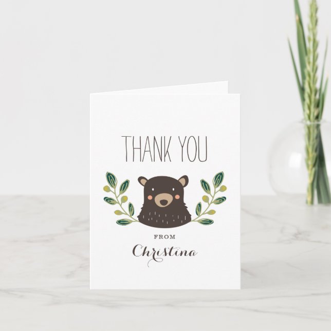 Bear Cub Thank You Card (Front)