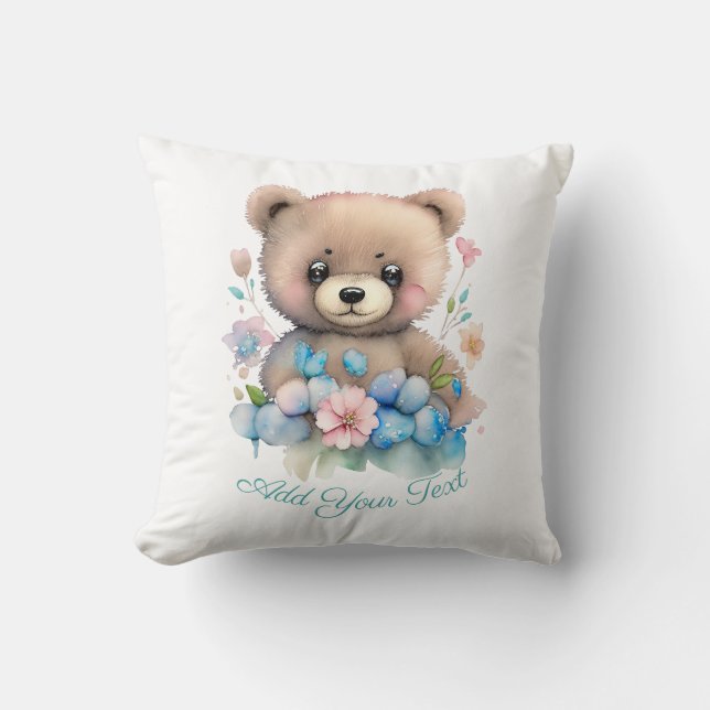Bear Cub Throw Pillow (Front)
