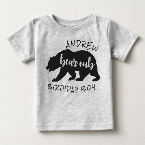 Bear Cub Wild One 1st Birthday Baby T_Shirt