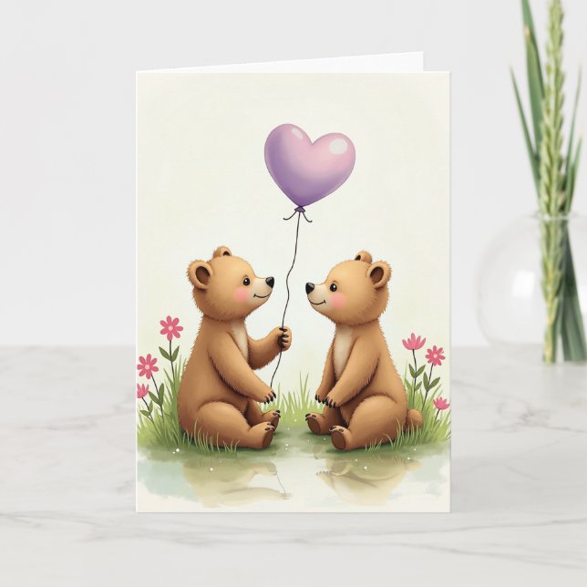Bear Cubs Mothers Day Art Card (Front)