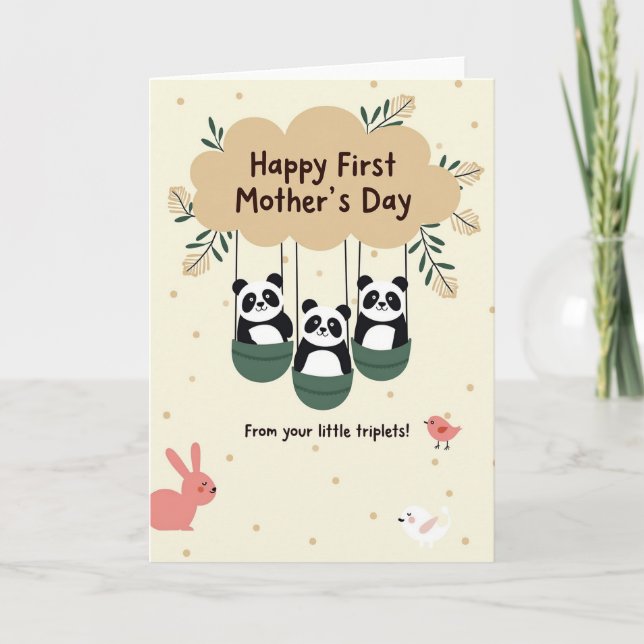 Bear Cubs Mothers Day Message Card (Front)