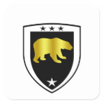 Bear cushion square sticker