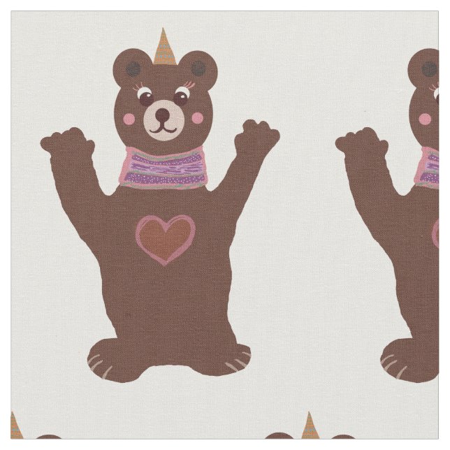 Bear Custom Combed Cotton (56" width) Fabric (Close Up)