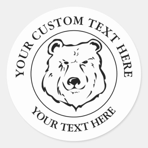 Bear Custom Text Classic Icon Logo 1 12 Classic Round Sticker
