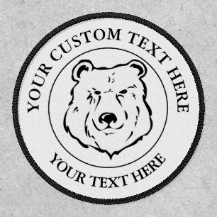Bear Custom Text Classic Icon Logo  Button Patch
