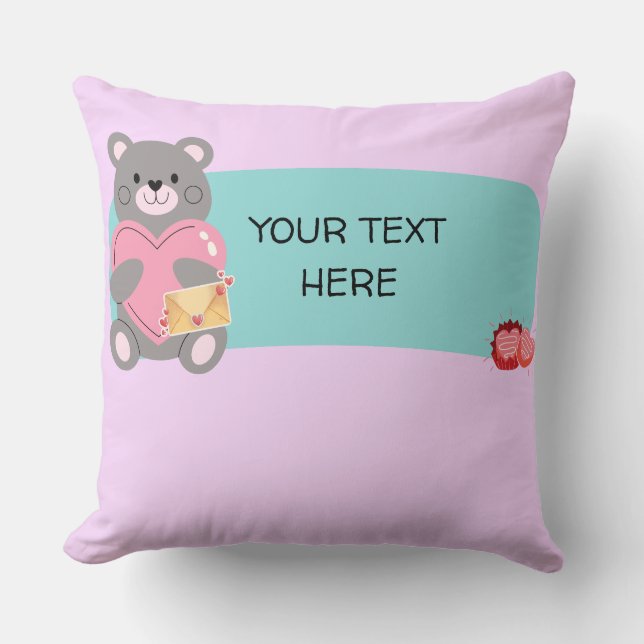 BEAR  CUSTOMIZABLE  THROW PILLOW (Front)