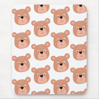 Bear cute face mouse pad