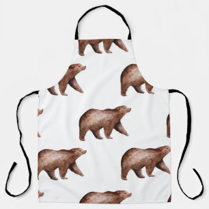 Bear Cuteness: Watercolor Animal Pattern Apron