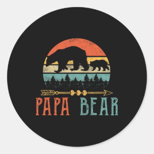 Bear Daddy Funny Mens Fathers Day Gift-idea Classic Round Sticker