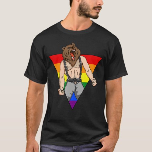 Bear Daddy Rainbow Gay Pride Queer LGBTQ T_Shirt