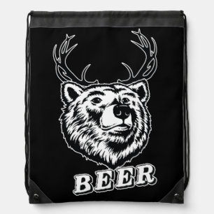 Bear + Deer = Beer? Drawstring Bag
