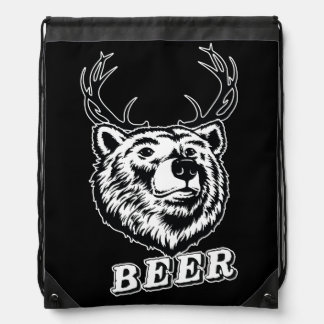 Bear + Deer = Beer? Drawstring Bag
