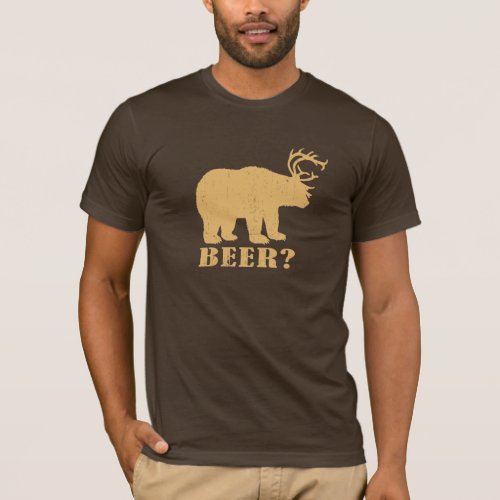 Bear Deer  Beer Drunk Redneck Tee