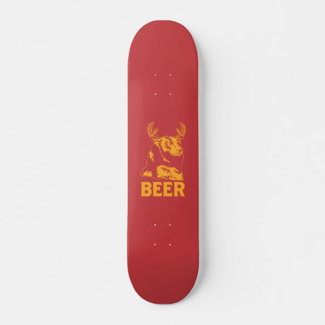 Bear + Deer = Beer Skateboard Deck (Front)