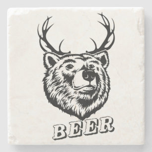 Bear + Deer = Beer? Stone Coaster