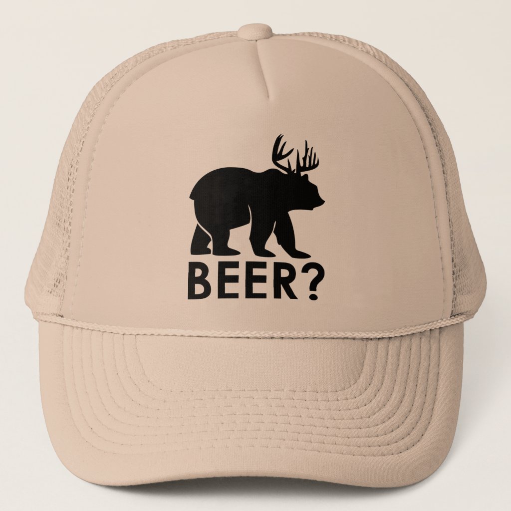 Bear + Deer = Beer? trucker hat