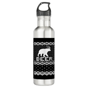 Bear Deer BEER Ugly Christmas Stainless Steel Water Bottle