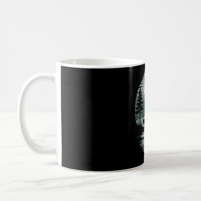 Bear Deer Eagle Moon Forest Silhouette Coffee Mug (Left)