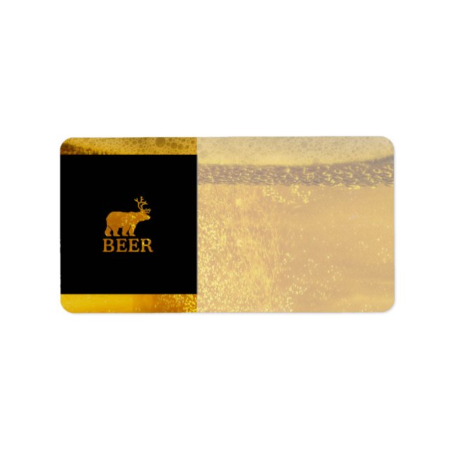 Bear Deer or Beer Silhouette Graphic Label (Front)