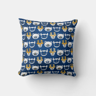 Bear, Deer & Owls Throw Pillow