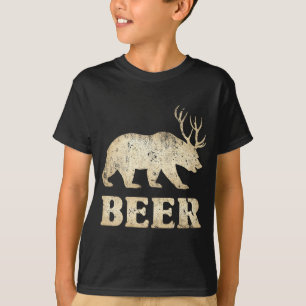 Bear Deer Vintage Beer  T-Shirt