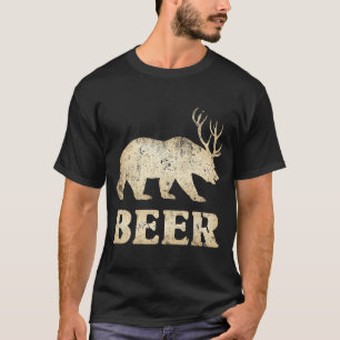 Bear Deer Vintage Beer  T-Shirt