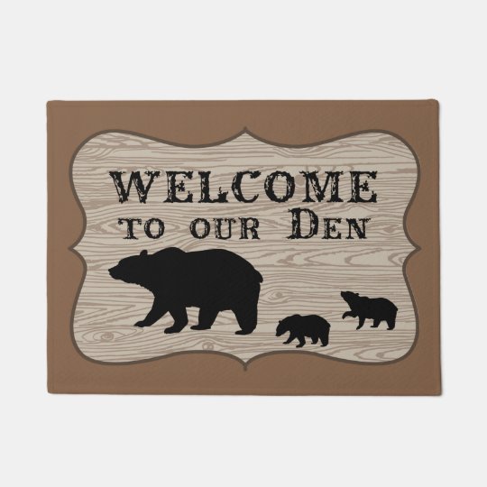 Bear Den Welcome Doormat Zazzle Com