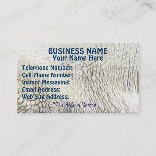 Bear Design for Animal and Wildlife-Supporters Business Card (Front)