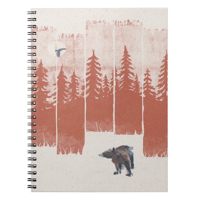Bear Design In The Wildlife | Animal Gift Notebook (Front)