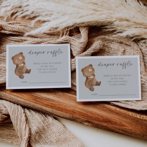 Bear Diaper Raffle Grey Enclosure Card