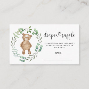 Bear diaper raffle ticket enclosure card