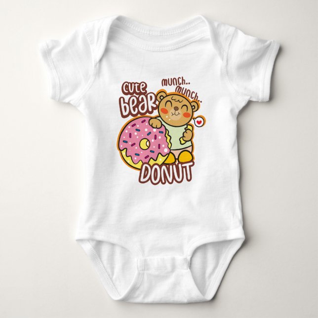 Bear donut baby bodysuit (Front)