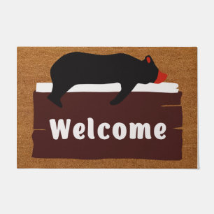 Bear Doormat, Personalized Door Mat, Black Bear Doormat