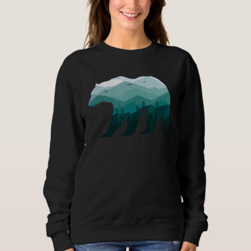 Bear Double Exposure Surreal Wildlife Animal Sweatshirt