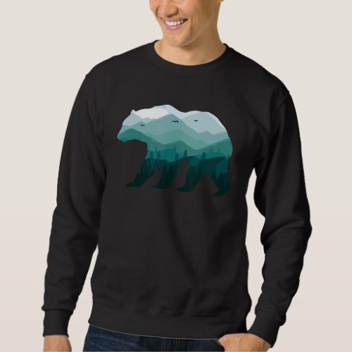 Bear Double Exposure Surreal Wildlife Animal Sweatshirt