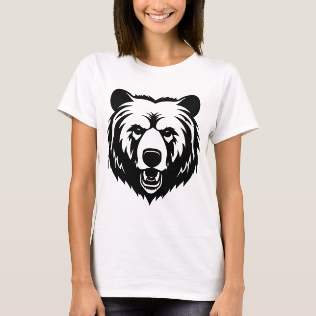 Bear Drawing T-Shirt – Artistic Wildlife Graphic T (Front)